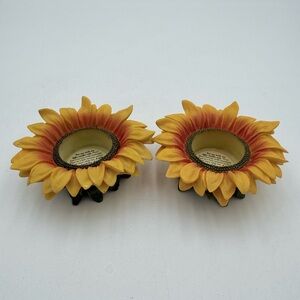 Sunflower Tealight Holders Set of 2 NWOB PartyLite